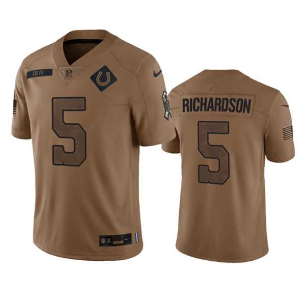 Men's Indianapolis Colts #5 Anthony Richardson 2023 Brown Salute To Sertvice Limited Football Stitched Jersey Dyin,We sell and wholesale Men's Indianapolis Colts #5 Anthony Richardson 2023 Brown Salute To Sertvice Limited Football Stitched Jersey Dyin on line form chian!